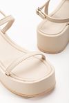 861-1027 Beige Padded Heel Women Sandals