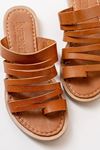 169-082 Tan Orthopedic Genuine Leather Women's Slippers