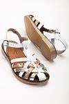 205-02 White Garni Orthopedic Genuine Leather Women's Sandals