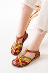 205-02 Multi Orthopedic Genuine Leather Women's Sandals
