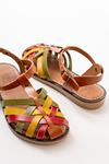 205-02 Multi Orthopedic Genuine Leather Women's Sandals