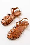 205-02 Tan Orthopedic Genuine Leather Women's Sandals