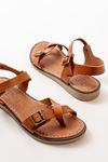 205-091 Tan Orthopedic Genuine Leather Women's Sandals