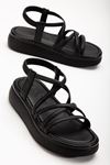 24413-841 Black Padded Heel Women Sandals