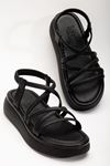 24413-841 Black Padded Heel Women Sandals