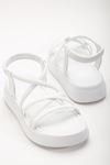 24413-841 White Padded Heel Women's Sandals
