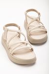 24413-841 Beige Padded Heel Women's Sandals