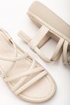24413-841 Beige Padded Heel Women's Sandals