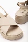 24422-1164 Beige Padded Heel Women Sandals