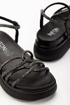 24422-1221 Black Padded Heel Women's Sandals