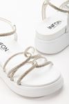 24422-1221 White Padded Heel Women Sandals
