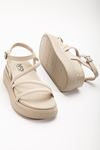 24422-844 Beige Padded Heel Women Sandals