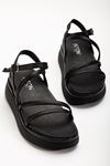 24422-844 Black Padded Heel Women Sandals