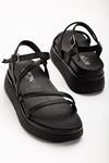 24422-844 Black Padded Heel Women Sandals