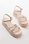 861-1016 Beige Padding Women's Sandals
