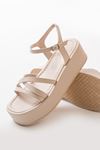 861-1016 Beige Padding Women's Sandals