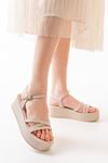 861-1016 Beige Padding Women's Sandals