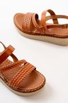 730-152 Tan Orthopedic Genuine Leather Padding Women Sandals