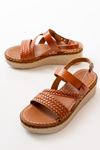 730-152 Tan Orthopedic Genuine Leather Padding Women Sandals