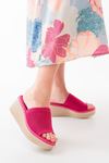 232-460 Fuchsia Knitwear Casual Orthopedic Padding Heel Women Slippers