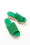 232-460 Grass Green Knitwear Casual Orthopedic Padding Heel Women Slippers