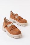 745-771 Tan Suede Женские Повседневные Туфли с Высокой Подошвой