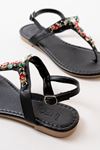 152-1110 Black Multi Stone Flip Flops