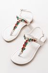 152-1110 White Multi Stone Flip Flops