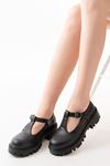 868-757 Black Casual High Sole Loafer Shoes