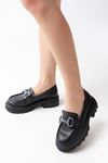 745-773 Black Casual High Sole Loafer Shoes