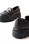 745-773 Black Casual High Sole Loafer Shoes