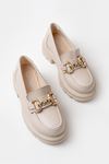 745-773 Beige Casual High Sole Loafer Shoes