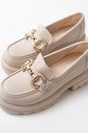 745-773 Beige Casual High Sole Loafer Shoes