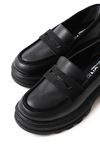 746-759 Black Casual High Sole Loafer Shoes