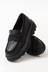 746-759 Black Casual High Sole Loafer Shoes