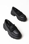 746-759 Black Casual High Sole Loafer Shoes