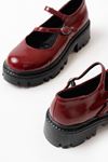 868-756 Burgundy Patent Leather Casual High Sole Loafer Shoes