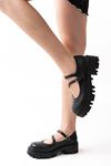 868-756 Black Casual High Sole Loafer Shoes