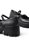 868-756 Black Casual High Sole Loafer Shoes
