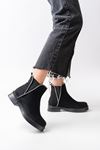 02-02 Black Suede Stone Аксессуары Эластичные Женские Сапоги