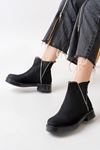 02-02 Black Suede Stone Аксессуары Эластичные Женские Сапоги