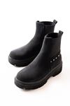 749-2005 Black Emerald Flat Heeled Elasticated Women's Boots
