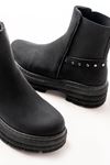 749-2005 Black Emerald Flat Heeled Elasticated Women's Boots