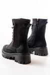 868-2006 Black Emerald Flat Heeled Lace-Up Zippered Women's Boots