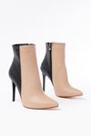 LS-216 Nut High Thin Heeled Zippered Women's Boots