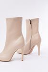 VRT-4811 Beige High Thin Heeled Zippered Women's Boots