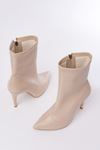 VRT-4811 Beige High Thin Heeled Zippered Women's Boots