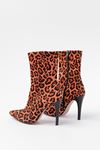 VRT-4811 Leopard High Thin Heeled Zippered Women's Boots