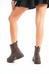 FZ-2400 Brown High Sole Elasticated Casual Women's Boots