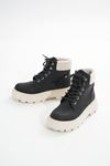 LMÇ-2045 Black-Beige Sole Lace-Up Thick Sole Women's Casual Boots
